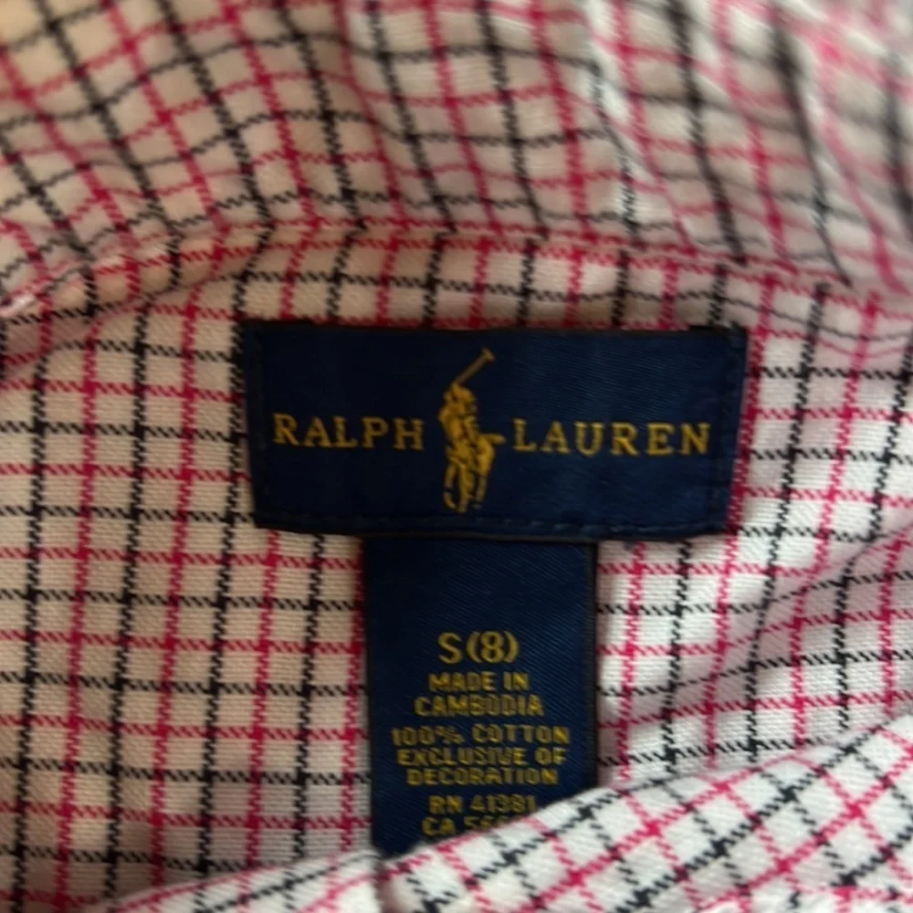 Ralph Lauren boys long sleeved Baby blue button down shirt size Small (8) NWOT